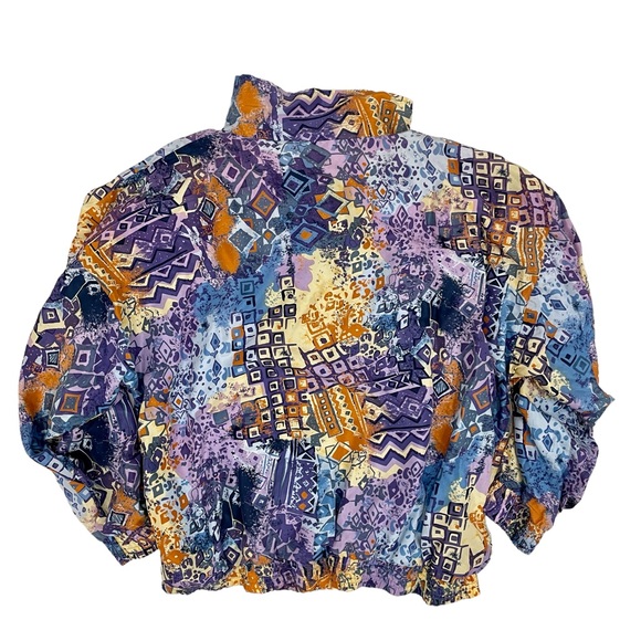 VTG Casual Isle Silk Printed Bomber Jacket - Picture 2 of 6